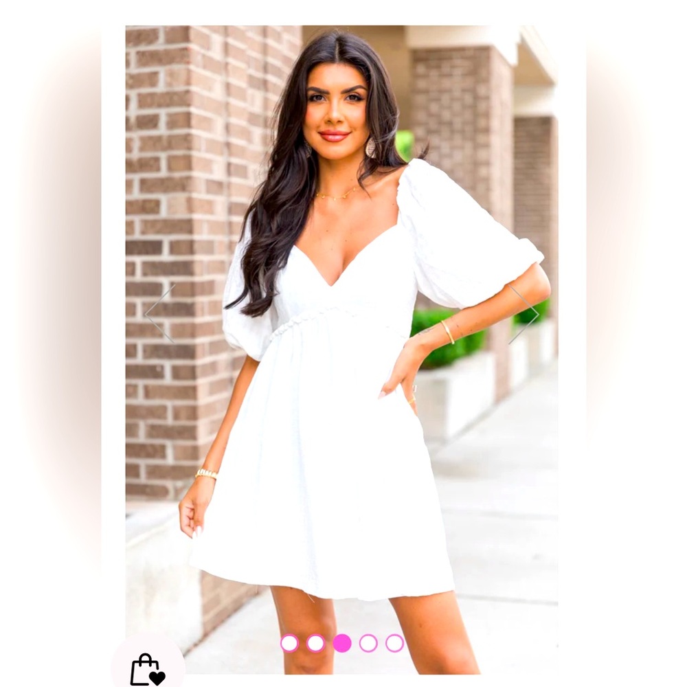 Pink Lily STORIES OF MINE BACK DETAIL WHITE DRESS - Gift with purchase 🎉❤️😊